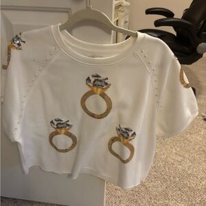 White Shirt with Ring Design